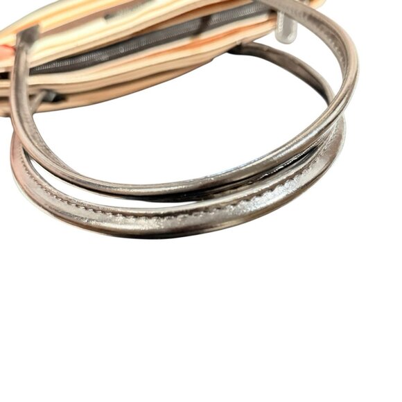 Vintage Kate Spade Striped Autumn Spice Brown Baguette Handbag Purse - Picture 4 of 14